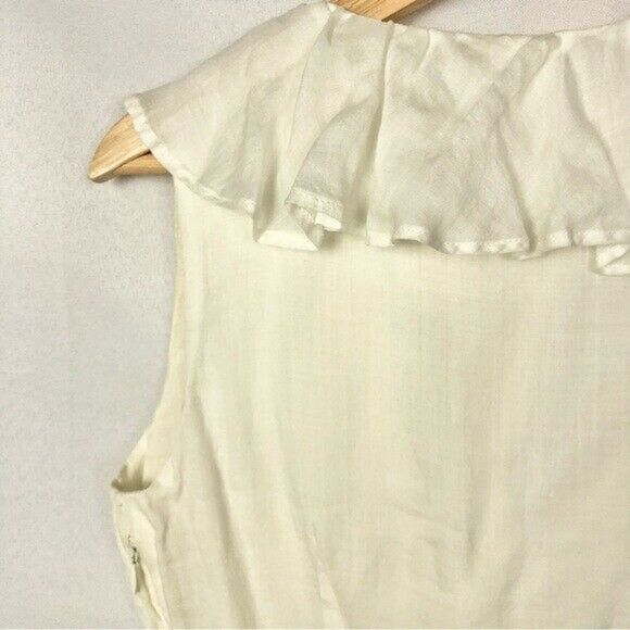 Boden Alicia White Ruffle Sleeveless Blouse 4 - Picture 5 of 6